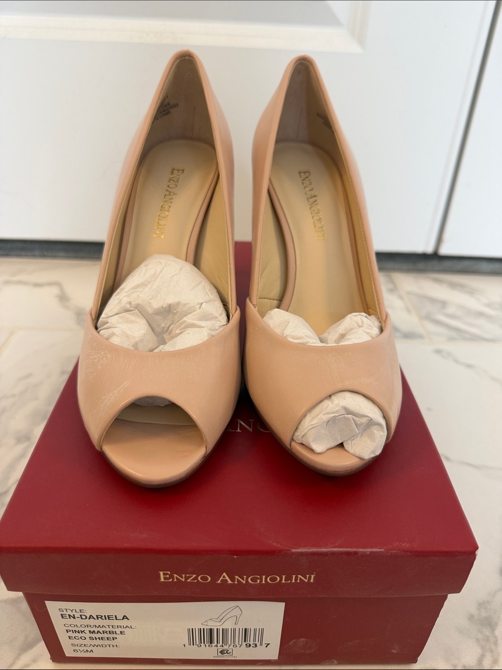 Enzo Angiolini Nude Peep-Toe Pumps